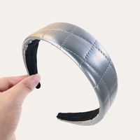 Korean Solid Color Crimping Leather Broad-sided Headband sku image 4