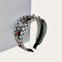 Retro Pearl-studded Lace Flat Headband sku image 4