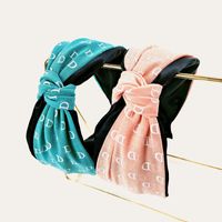 Korean Letter Contrast Color Knotted Headband main image 5