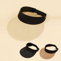 Fashion Wide Brim Breathable Sunscreen Sunshade Empty Top Straw Hat main image 1