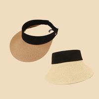 Fashion Wide Brim Breathable Sunscreen Sunshade Empty Top Straw Hat main image 4