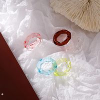 Korean Colorful Transparent Acrylic Ring main image 2