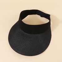 Fashion Wide Brim Breathable Sunscreen Sunshade Empty Top Straw Hat sku image 4