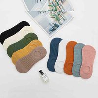 Casual Candy Color Striped Shallow Mouth Socks sku image 2