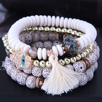 Bracelet Multicouche Simple Avec Perles De Palmier Et Diamants sku image 1