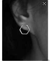 Boucles D&#39;oreilles En Cuivre Géométriques Hexagonales À La Mode main image 1