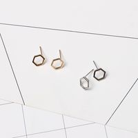 Fashion Hexagonal Geometric Copper Earrings main image 5