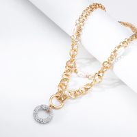 Fashion Diamond Ring Pendant Multi-layer Necklace main image 3