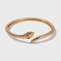 Fashion Copper Zircon Snake Open Bracelet main image 3