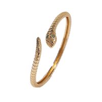 Fashion Copper Zircon Snake Open Bracelet main image 6