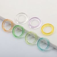 Korean Colorful Resin Ring Set main image 4