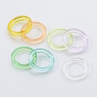 Korean Colorful Resin Ring Set main image 5