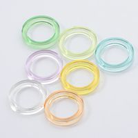 Korean Colorful Resin Ring Set main image 6