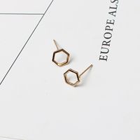 Fashion Hexagonal Geometric Copper Earrings sku image 1