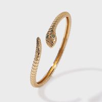 Fashion Copper Zircon Snake Open Bracelet sku image 1
