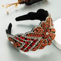 Baroque Pearl Rhinestone Fabric Headband sku image 2