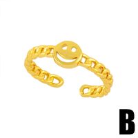 Korean Smiling Face Glossy Opening Ring sku image 1