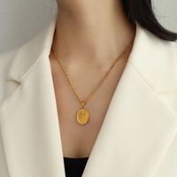 Conjunto De Collar De Monedas De Oro De Acero De Titanio De Moda sku image 3