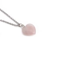 Fashion Pink Crystal Heart Pendant Necklace sku image 2