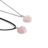 Fashion Pink Crystal Heart Pendant Necklace main image 1