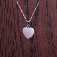 Fashion Pink Crystal Heart Pendant Necklace main image 4
