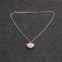 Fashion Pink Crystal Heart Pendant Necklace main image 5