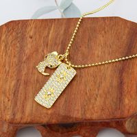 Fashion Diamond-studded Copper Cat Necklace main image 4