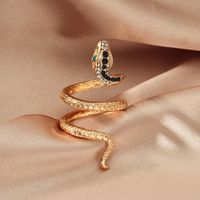 Retro Snake-shaped Alloy Ring main image 3