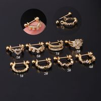 Ear Cartilage Rings & Studs Fashion Crown Copper Plating Artificial Gemstones main image 1