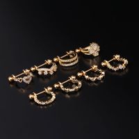 Ear Cartilage Rings & Studs Fashion Crown Copper Plating Artificial Gemstones main image 5