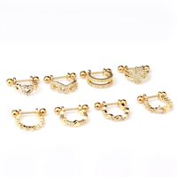 Ear Cartilage Rings & Studs Fashion Crown Copper Plating Artificial Gemstones main image 3