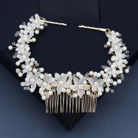 Fashion Pearl Crystal Flowers Bridal Comb main image 1