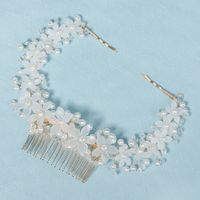Fashion Pearl Crystal Flowers Bridal Comb main image 4