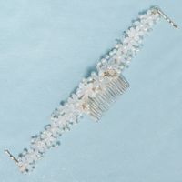 Fashion Pearl Crystal Flowers Bridal Comb main image 6
