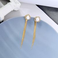 Simple Pearl Tassel Earrings main image 1