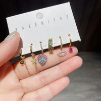 Fashion Zircon Micro-inlaid Sexy Lips Love Earrings main image 4