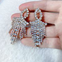 Simple Cross Tassel Diamond Earrings main image 1