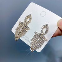 Simple Cross Tassel Diamond Earrings main image 6