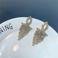 Simple Cross Tassel Diamond Earrings main image 4