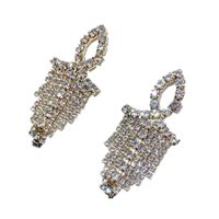 Simple Cross Tassel Diamond Earrings main image 3