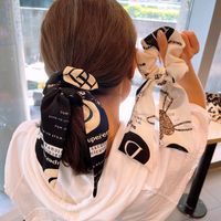 Korean Retro Letters Satin Bow Hair Scrunchies main image 4