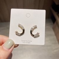 Fashion Geometric Zircon Earrings sku image 1