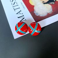 Mode Rote Tropfenglasur Emaille Ohrringe sku image 6