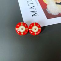 Mode Rote Tropfenglasur Emaille Ohrringe sku image 7