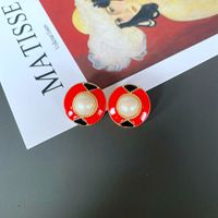 Fashion Red Drip Glaze Enamel Earrings sku image 5
