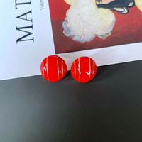 Fashion Red Drip Glaze Enamel Earrings sku image 2