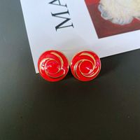 Fashion Red Drip Glaze Enamel Earrings sku image 3