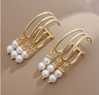New Trendy Fashion Simple Pearl Ear Bone Clip sku image 1
