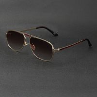 Fashion Single Beam Geometric Anti-uv Metal Sunglasses Wholesale main image 6
