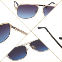 Fashion Single Beam Geometric Anti-uv Metal Sunglasses Wholesale main image 5